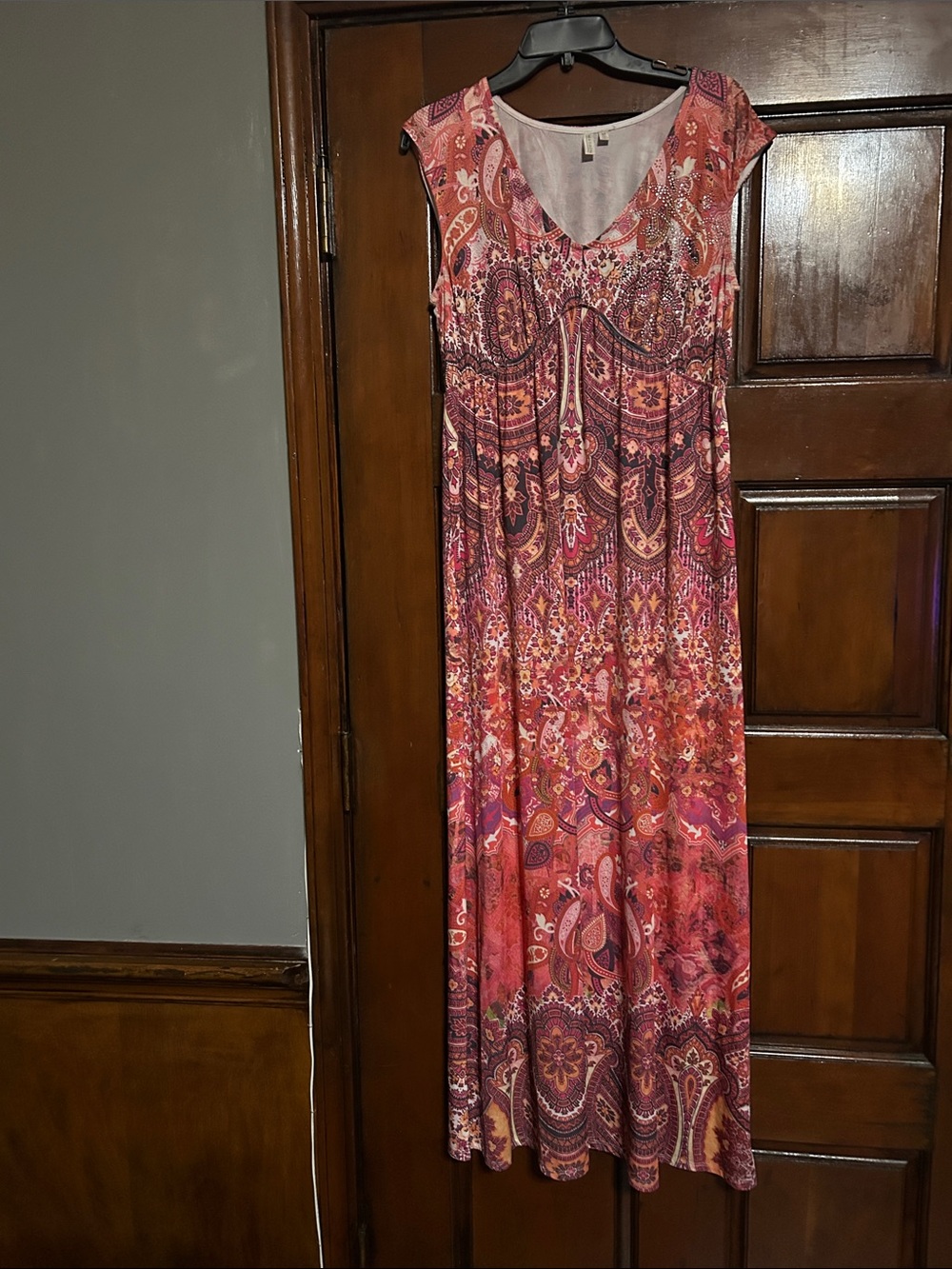 Madison Pink Paisley-Print Maxi Dress